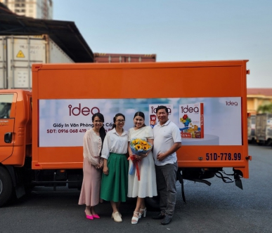 Hoàn thành chỉ tiêu doanh số giấy Idea , cảm ơn Nhà Nhập Khẩu HMQ vì chiếc xe màu cam rất đẹp.